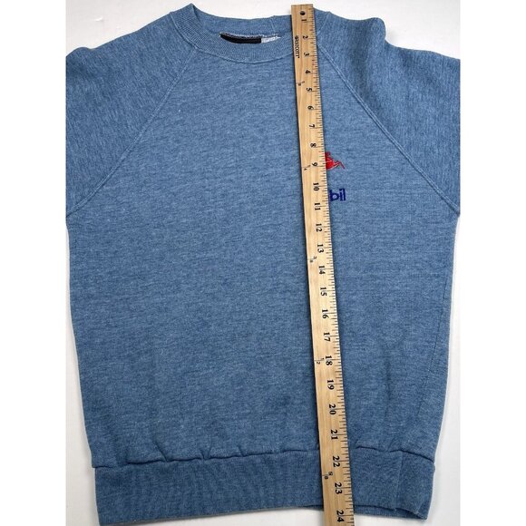 VTG Adult XS/S Mobil Gas Fleece International Blue L/S Pullover SWEATSHIRT EUC - Picture 5 of 8